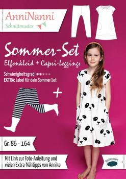 Schnittmuster Sommer-Set (Elfenkleid + Capri-Leggings) von AnniNanni by Blauberstern